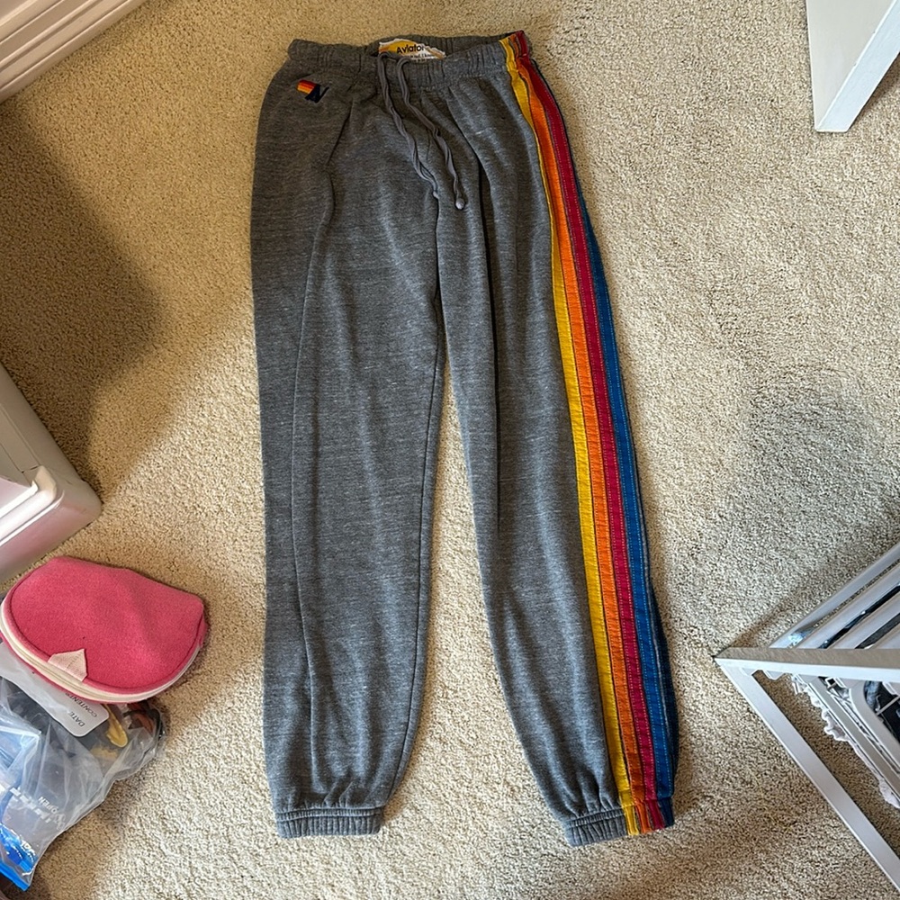 Aviator Nation 5 Stripe/Neon Rainbow Sweatpants